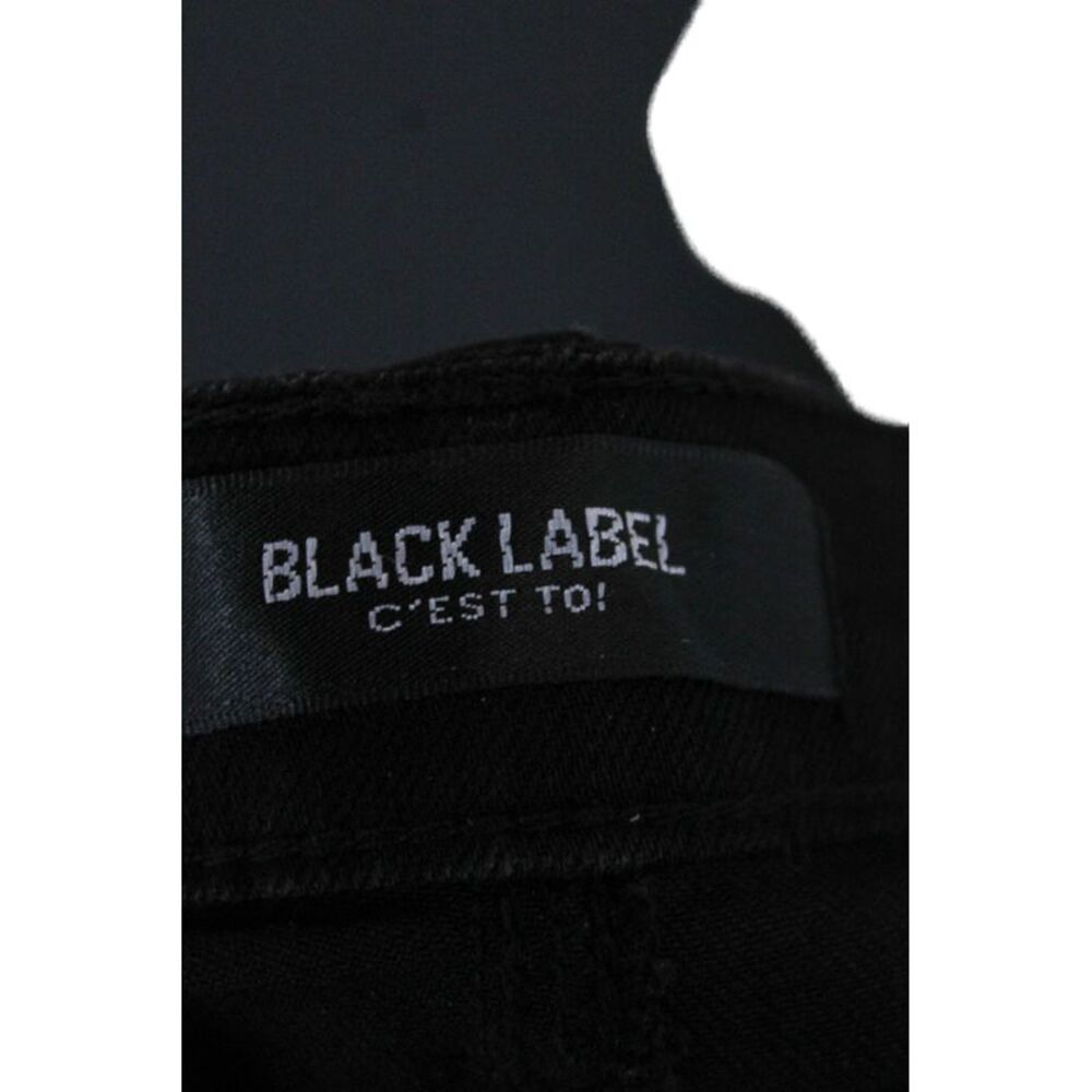 Black Label Womens Straight Pencil Skirt Black Button Cotton Blend Size L - Picture 7 of 7